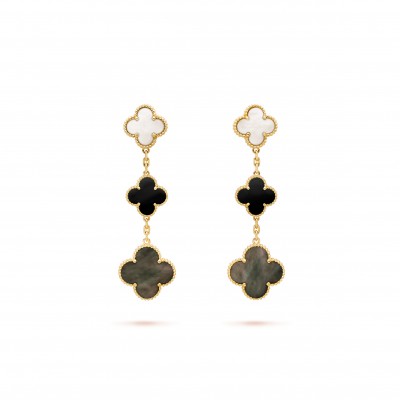 VAN CLEEF ARPELS MAGIC ALHAMBRA EARRINGS, 3 MOTIFS VCARD79000